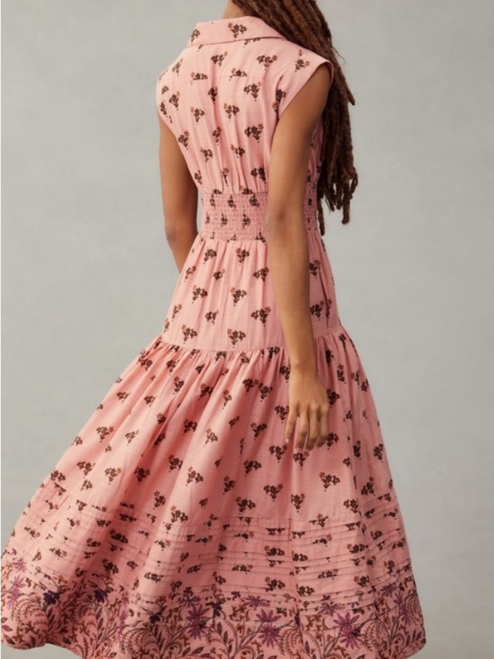 Anthropologie Printed Buttondown Drop-Waist Dress - Picture 2 of 5